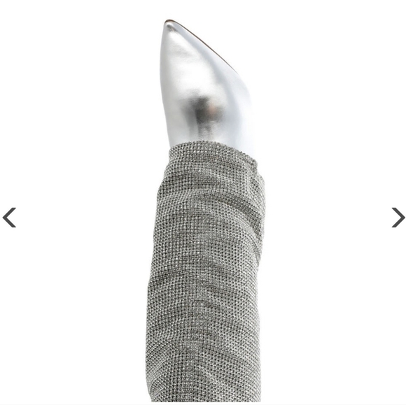 Steve Madden Riski Metallic Leather Rhinestone Foldover Tall Wedge Boots - Picture 8 of 9